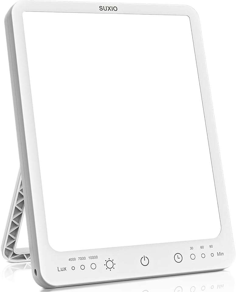 SUXIO Light Therapy Lamp - 10000 Lux Therapy Lights, 3 Timing & Mode Happy Lamp, Touch Control Daylight Lamp with Memory Function, Portable Light Therapy Box for Home/Office Use As Lift Mood - Image 1