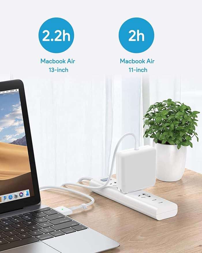 Mac Book Air Charger, 45W Magnetic Mag2 T-Tip Laptop Charger Suitable for Mac Book Air 11 inch and 13 inch After Mid 2012(Applicable to 2012-2017) - Image 6