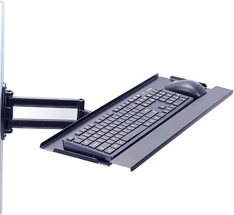 XINGAKA Wall Mount Keyboard Arm, Keyboard/Mouse Arm Mount Tray, Turn Around 360°, Turn Left and Right 180° Keyboard Platform - Wall Mountable - Image 1