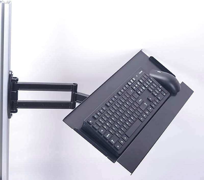 XINGAKA Wall Mount Keyboard Arm, Keyboard/Mouse Arm Mount Tray, Turn Around 360°, Turn Left and Right 180° Keyboard Platform - Wall Mountable - Image 3