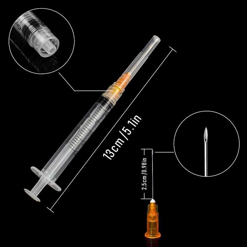Gesanghua 100 Pack 2.5ml with 25 Gauge 1 Inch Luer Lock syring, Individually Wrapped - Image 2
