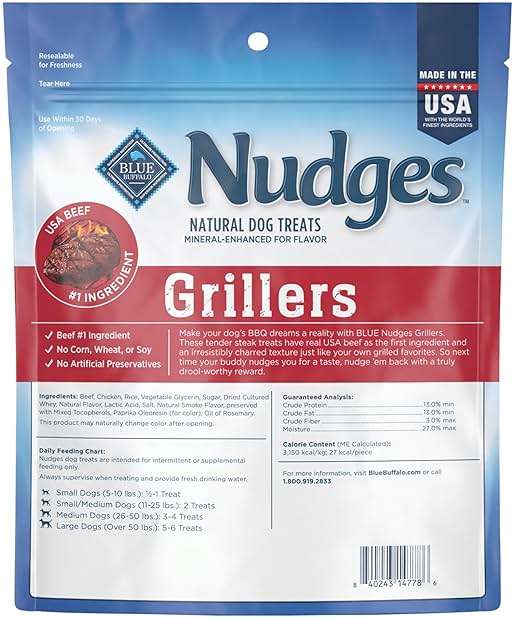 Blue Buffalo Nudges Steak Grillers Natural Dog Treats, Meaty Dog Snacks, Healthy Reward or Training Treat, Made in the USA with Real Beef, No Artificial Preservatives, 16 oz. - Image 2