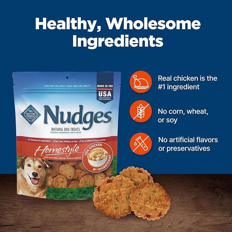 Blue Buffalo Nudges Chicken Homestyle Natural Dog Treats, Pot-Pie-Inspired Recipe, Healthy Reward or Training Treat, Made in the USA with Real Chicken, No Artificial Preservatives, 16 oz. - Image 7