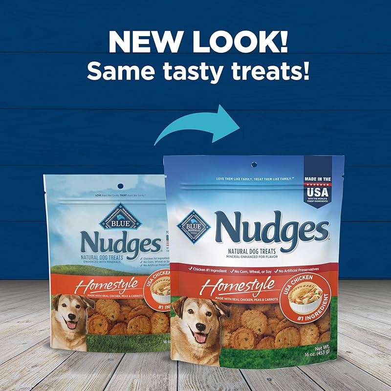 Blue Buffalo Nudges Chicken Homestyle Natural Dog Treats, Pot-Pie-Inspired Recipe, Healthy Reward or Training Treat, Made in the USA with Real Chicken, No Artificial Preservatives, 16 oz. - Image 9