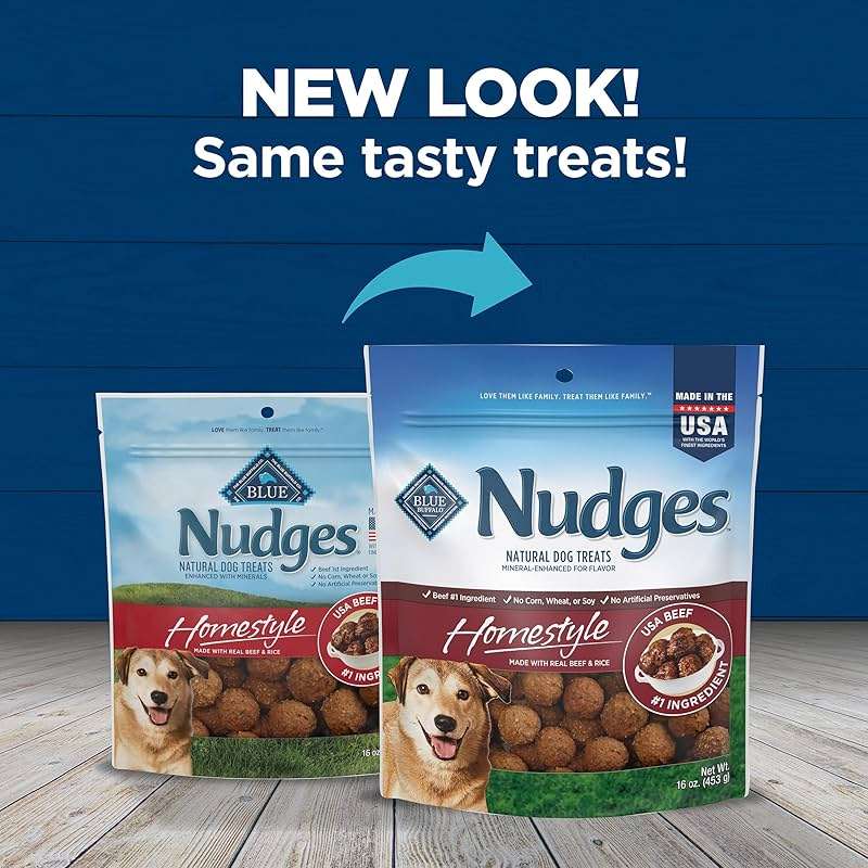Blue Buffalo Nudges Beef & Rice Homestyle Natural Dog Treats, Meatball-Inspired Recipe, Healthy Reward or Training Treat, Made in the USA with Real Beef, No Artificial Preservatives, 16 oz. - Image 10