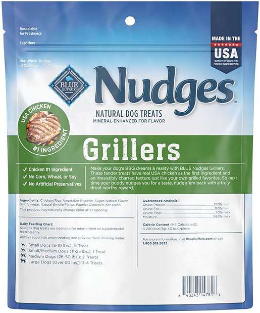 Blue Buffalo Nudges Chicken Grillers Natural Dog Treats, Tender & Meaty Dog Snacks, Easy-To-Tear for Training, Made in the USA with Real Chicken, No Artificial Preservatives, 16 oz. - Image 2
