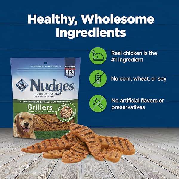 Blue Buffalo Nudges Chicken Grillers Natural Dog Treats, Tender & Meaty Dog Snacks, Easy-To-Tear for Training, Made in the USA with Real Chicken, No Artificial Preservatives, 16 oz. - Image 7