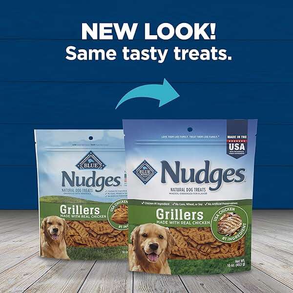 Blue Buffalo Nudges Chicken Grillers Natural Dog Treats, Tender & Meaty Dog Snacks, Easy-To-Tear for Training, Made in the USA with Real Chicken, No Artificial Preservatives, 16 oz. - Image 10