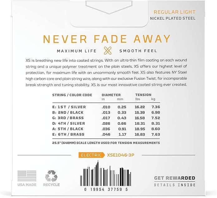 D'Addario Electric Guitar Strings, XS Nickel Coated, XSE1046-3P, Regular Light Gauge 10-46, 6-String Set, Pack of 3 - Image 2