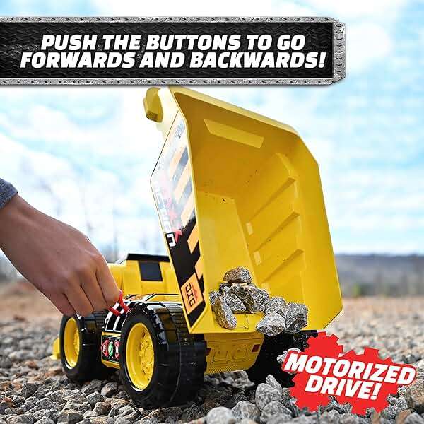 Maxx Action 19'’ 2-N-1 Motorized Dig Rig – Excavator and Dump Truck Toy with Joystick Control for Toddlers | Gift for Kids 3+ | Lights, Sounds & Interactive Construction Vehicle, Batteries Included - Image 3