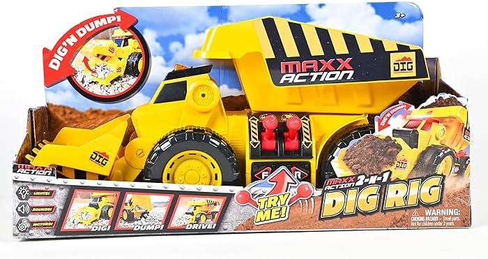 Maxx Action 19'’ 2-N-1 Motorized Dig Rig – Excavator and Dump Truck Toy with Joystick Control for Toddlers | Gift for Kids 3+ | Lights, Sounds & Interactive Construction Vehicle, Batteries Included - Image 7