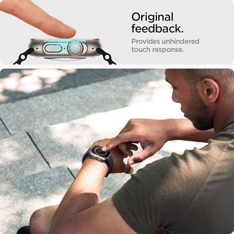 Spigen Tempered Glass Screen Protector [Glas.tR EZ Fit] designed for Apple Watch Ultra 3 / Ultra 2 / Ultra (49mm) - 2 Pack - Image 5