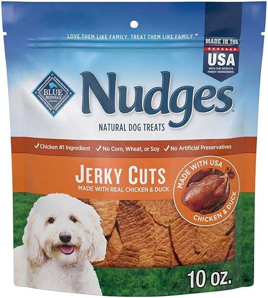 Blue Buffalo Nudges Jerky Cuts Natural Dog Treats, Duck, 10oz - Image 1
