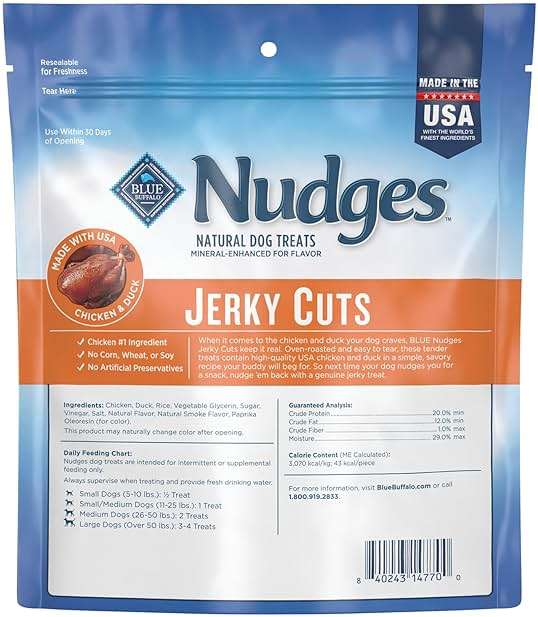 Blue Buffalo Nudges Jerky Cuts Natural Dog Treats, Duck, 10oz - Image 2