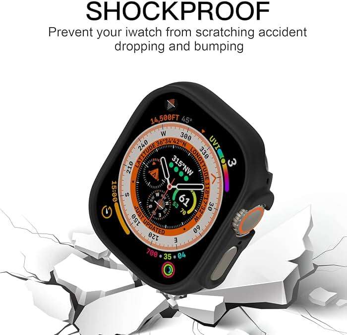 Recoppa Case Compatible for Apple Watch Ultra – 49mm ONLY, Shockproof Ultra-Thin Hard PC Bumper All-Around Edge Protective Cover Frame [NO Screen Protector] for iWatch Ultra/Ultra 2/Ultra 3, Black - Image 2