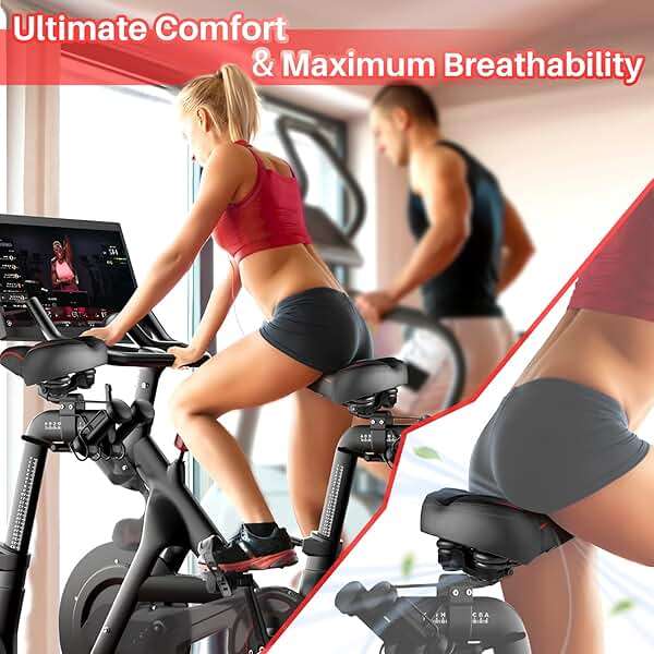 Oversized Bike Seat for Peloton Bike & Bike+, Comfort Seat Cushion Compatible with Peloton, Road or Exercise Bikes, Bicycle Wide Saddle Replacement for Men & Women, Accessories for Peloton - Image 4