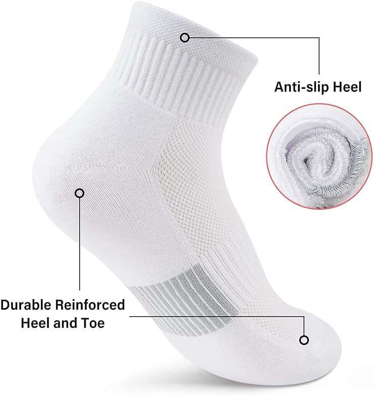 Gonii Ankle Socks Womens Athletic Thick Cushioned Running Hiking Low Cut 5-Pairs - Image 4