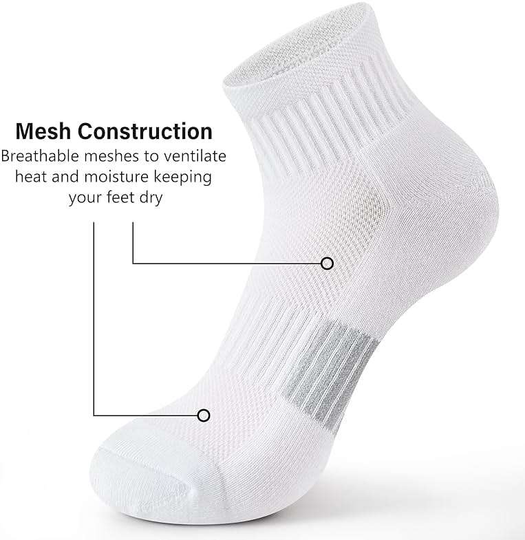 Gonii Ankle Socks Womens Athletic Thick Cushioned Running Hiking Low Cut 5-Pairs - Image 5