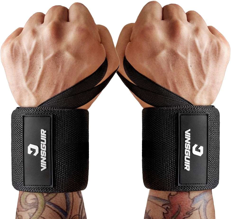 VINSGUIR Wrist Wraps for Weightlifting, [USPA Approved] Lifting Straps for Wrist Support with Heavy Duty Thumb Loop, Gym Wrist Brace for Working Out, Crossfit, Powerlifting, for Men&Women - Image 1