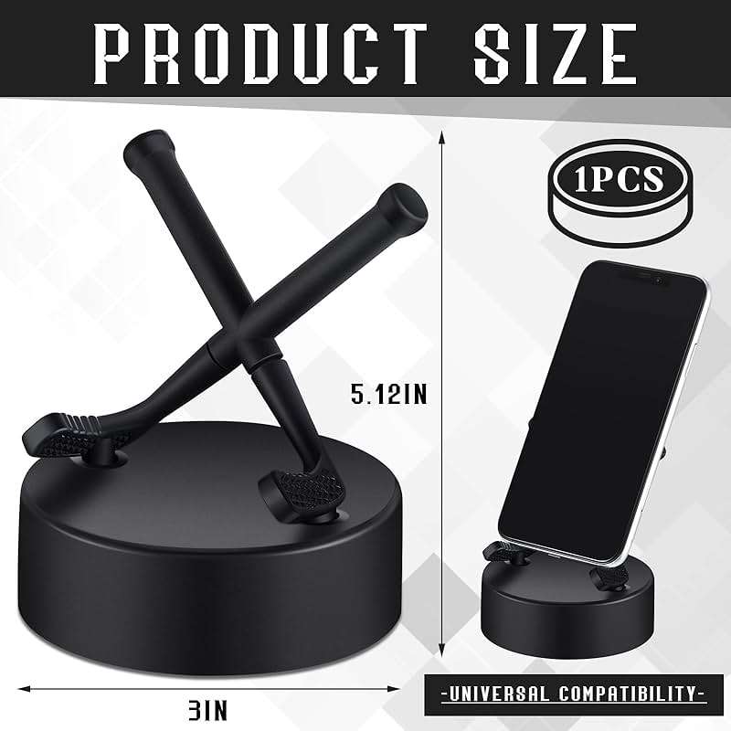Dunzy Hockey Puck Phone Stand Hockey Cell Phone Stand Universal Smartphone Holder for Desk Accessories Home Office Desktop, Compatible with Most Mobile Phones(2 Pcs) - Image 2