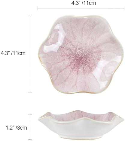 JAMEND CLXP Lotus Leaf Shape Decorative Ring Tray, Small Key Bowl, Ceramic Trinket Tray Jewelry Dish Organizing Necklace Earrings, Home Decoration for Mom Best Friend Sister, Pink. - Image 3