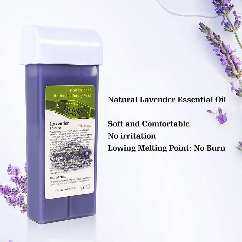 Liddy Dance Hair Removal Wax, Lavender Roll-on Wax, Waxing Kit Refill Wax Cartridge, 4 Pack, Soft Wax for Women, Sensitive Skin, Legs, Arms, Bikini Area, Brazilian Waxing - Image 2