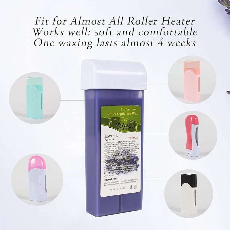 Liddy Dance Hair Removal Wax, Lavender Roll-on Wax, Waxing Kit Refill Wax Cartridge, 4 Pack, Soft Wax for Women, Sensitive Skin, Legs, Arms, Bikini Area, Brazilian Waxing - Image 5