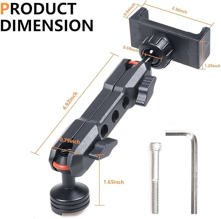 RERPRO Dash Phone Mount Holder for 2021 2022 2023 2024 2025 2026 New Ford Bronco 2/4 Door Interior Accessories Dashboard Cell Phone Stand 360° Adjustable Aluminum Smartphone Bracket Black - Image 9
