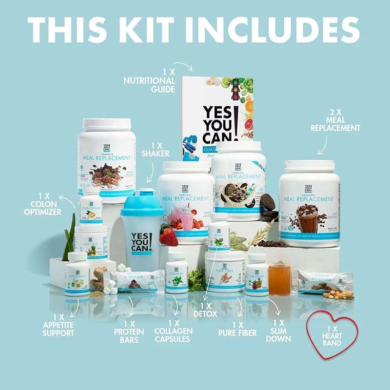 Yes You Can! All-in-One Kit with Meal Replacement Shakes, Aloe Vera Drink Mix, Fiber Shake Mixer, Protein Snacks, Supplements - Complete Wellness Kit - Image 2