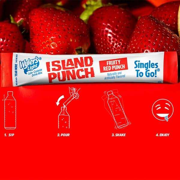 Wyler's Light Island Punch Singles to Go, Variety Pack, Fruity Red Punch, Purple Berry Wave, Berry Jammer and Blue Ocean Breeze, 1 Box (40 Single Servings) - Image 5