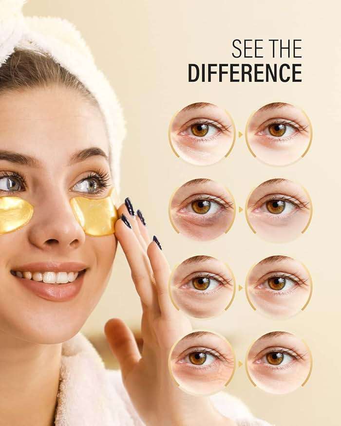 Maskiss 24k Gold Under Eye Patches (50 Pairs), eye mask, Collagen Skin Care Products, Eye Patches for Puffy Eyes, eye masks for dark circles and puffiness - Image 4