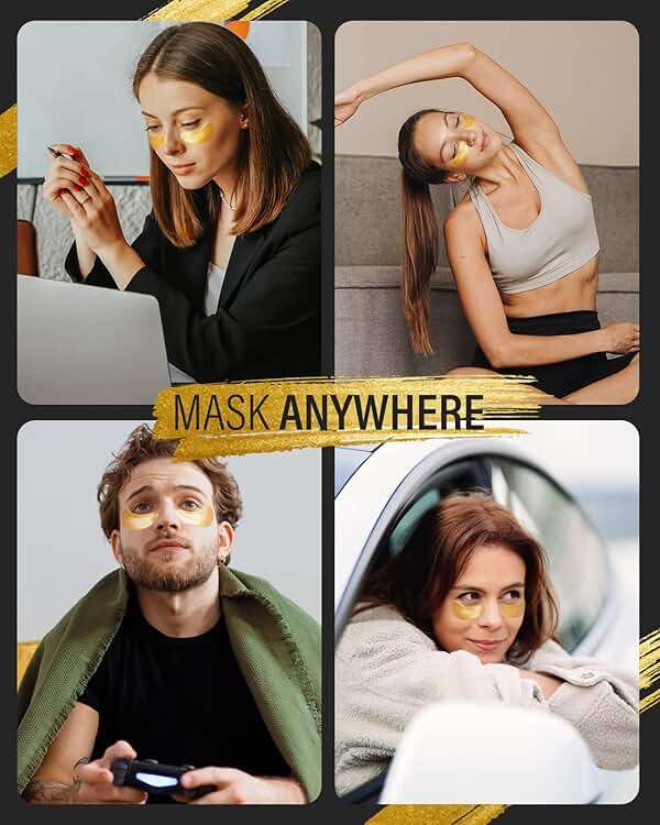 Maskiss 24k Gold Under Eye Patches (50 Pairs), eye mask, Collagen Skin Care Products, Eye Patches for Puffy Eyes, eye masks for dark circles and puffiness - Image 6