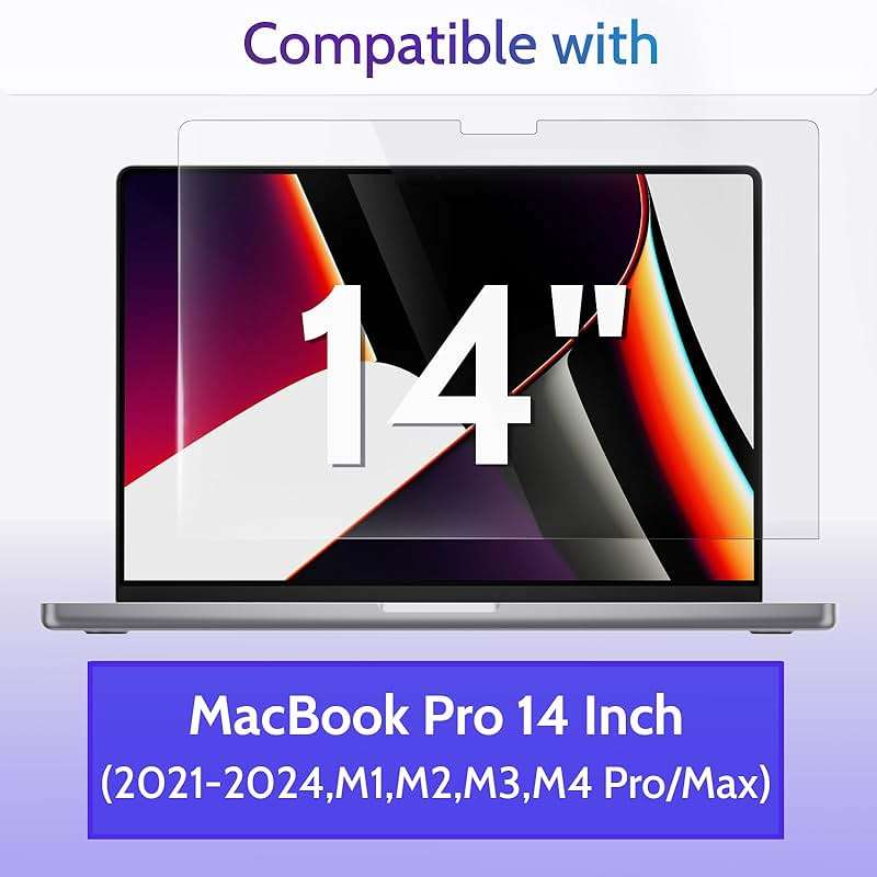 Peslv 3-Pack Anti Blue Light Screen Protector for MacBook Pro 14 Inch(2021-2026, M1, M2, M3, M4, M5), 14.2" Mac Laptop Glare Filter Uv Blocker Shield Cover Eye Protection Film - Image 5