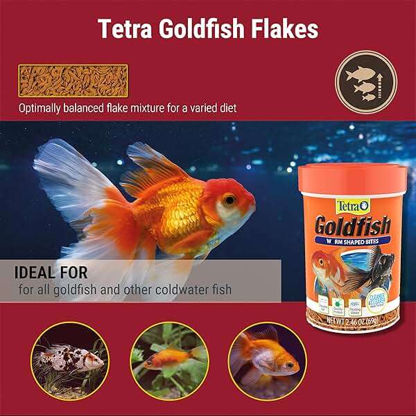 Tetra Goldfish Worm Shaped Bites Fish Food, 2.46 Oz., Complete Food for All Goldfish - Image 4