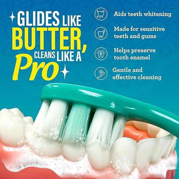 GuruNanda Butter On Gums Toothbrush, ADA Accepted, With 8000+ Ultra Soft Softex Bristles for Sensitive & Receding Gums, Perfect for Whiter Teeth, 6 Ct - Image 6