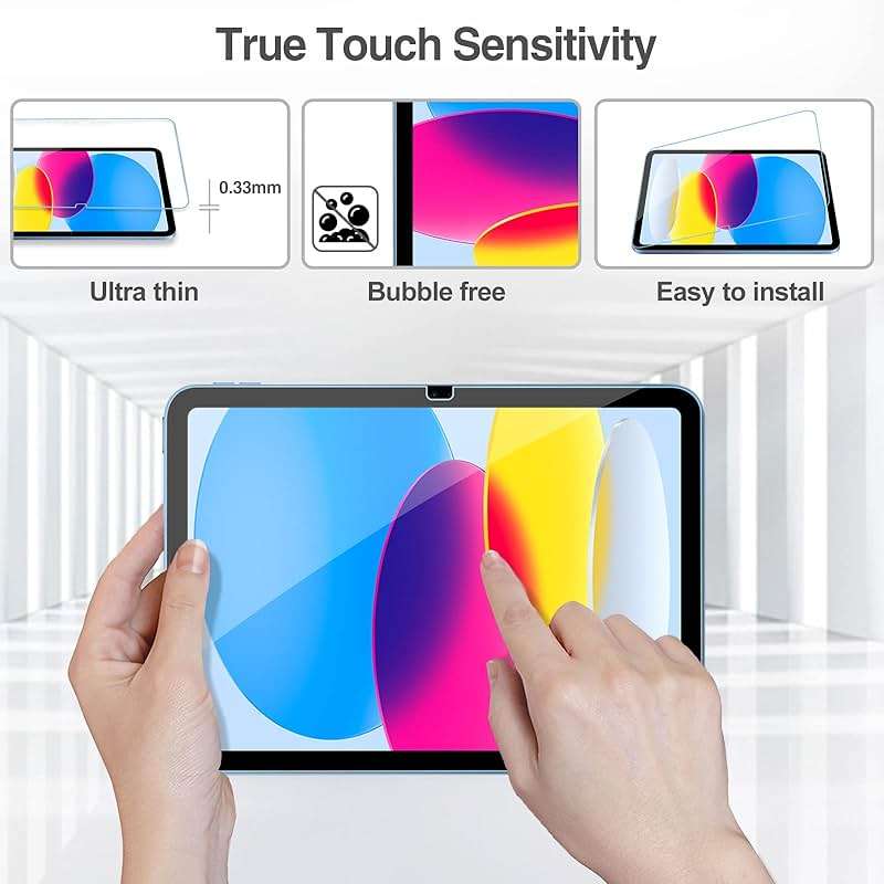 ProCase 2 Pcs Screen Protector for iPad A16 2025 11th Generation 11 Inch/iPad 10th 2022 10.9 Inch, Tempered Glass Film Guard -Clear - Image 3