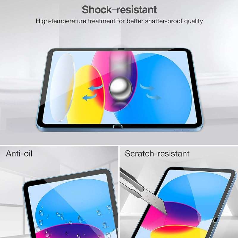 ProCase 2 Pcs Screen Protector for iPad A16 2025 11th Generation 11 Inch/iPad 10th 2022 10.9 Inch, Tempered Glass Film Guard -Clear - Image 5