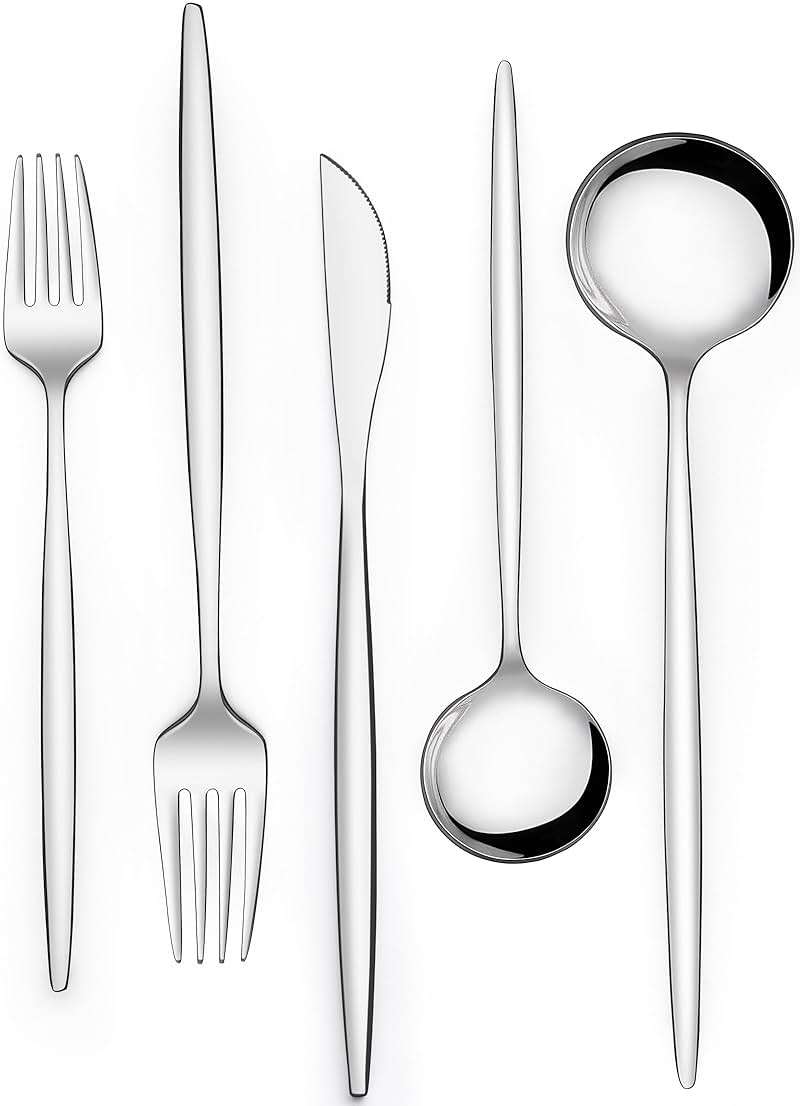 Silverware Set 30 Piece, Wildone Stainless Steel Flatware Set Service for 6, Cutlery Utensil Sets for Home Restaurant, Include Knife Fork Spoon Set, Dishwasher Safe - Image 1