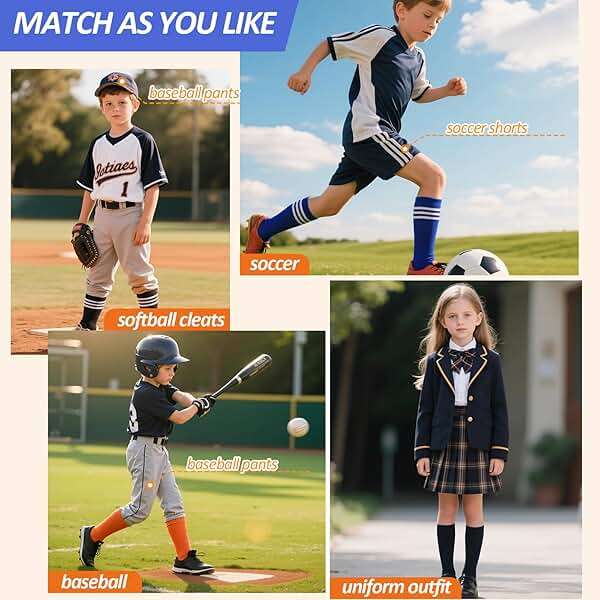 American Trends Toddler Kids Youth Soccer Socks-Long Knee High Socks for Boys Girls Baseball Softball Football 1-12 years - Image 6