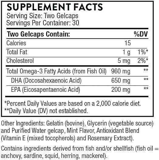 THORNE - Prenatal DHA - 650 mg DHA and 200 mg of EPA - Supports Baby’s Brain & Nervous System Development from Pregnancy to Nursing* - 30 Servings - Image 2