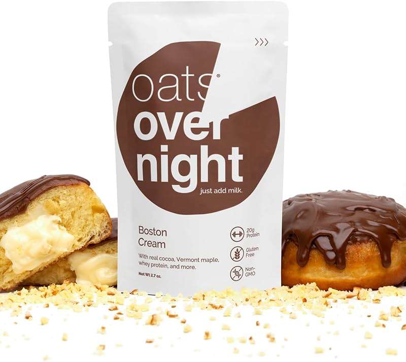 Oats Overnight Boston Cream - Overnight Oats with 20g Protein, High Fiber Breakfast Protein Shake - Gluten Free Oatmeal, Non GMO High Protein Oatmeal (2.7 oz per meal) (8 Pack) - Image 7