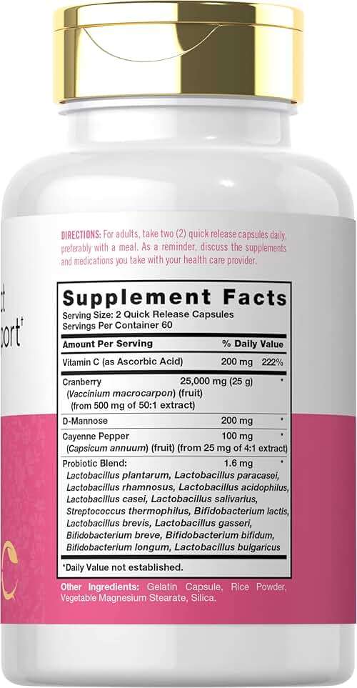 Carlyle Urinary Tract Health for Women | 120 Capsules | Relief for Women | with D-Mannose, Cranberry Complex & Probiotics | Non-GMO, Gluten Free - Image 2