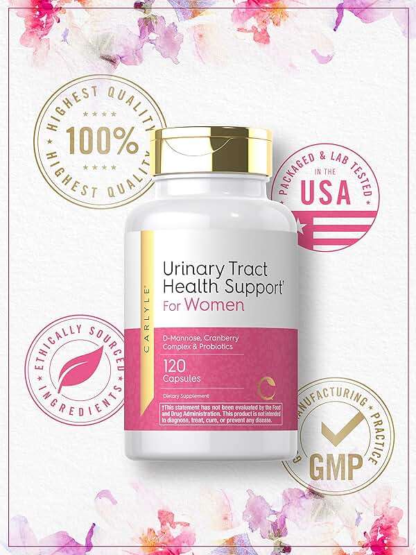Carlyle Urinary Tract Health for Women | 120 Capsules | Relief for Women | with D-Mannose, Cranberry Complex & Probiotics | Non-GMO, Gluten Free - Image 5