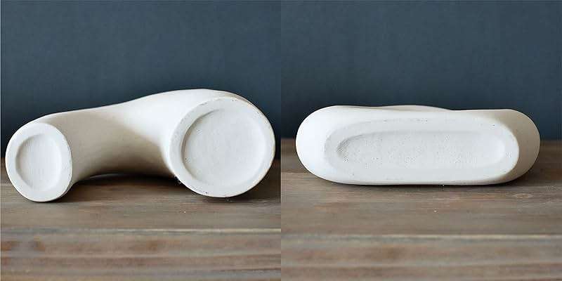 Carrot's Den Donut Vase, Set of 2 - White Large Ceramic Vase - Minimalist Nordic, Hollow | Table Centerpiece, Olive Plant, Wedding, Living Room, Bookshelf, Office, Modern Home, Entryway, Console - Image 5