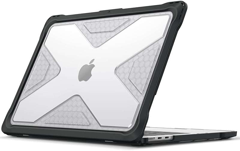 Fintie Case for MacBook Air 13.6 Inch A3449 A3240 A3113 A2681 (2022 2023 2024 2025 2026 Release) - Heavy Duty Rugged Hard Shell Case Cover for MacBook Air 13 Inch M2 M3 M4 M5 Chip, Clear - Image 1