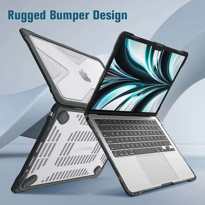 Fintie Case for MacBook Air 13.6 Inch A3449 A3240 A3113 A2681 (2022 2023 2024 2025 2026 Release) - Heavy Duty Rugged Hard Shell Case Cover for MacBook Air 13 Inch M2 M3 M4 M5 Chip, Clear - Image 4