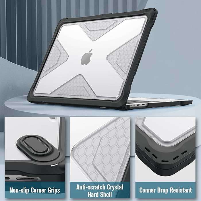 Fintie Case for MacBook Air 13.6 Inch A3449 A3240 A3113 A2681 (2022 2023 2024 2025 2026 Release) - Heavy Duty Rugged Hard Shell Case Cover for MacBook Air 13 Inch M2 M3 M4 M5 Chip, Clear - Image 5