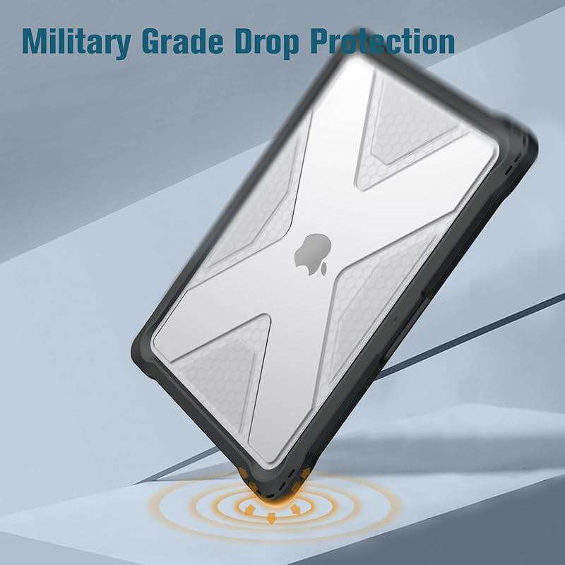Fintie Case for MacBook Air 13.6 Inch A3449 A3240 A3113 A2681 (2022 2023 2024 2025 2026 Release) - Heavy Duty Rugged Hard Shell Case Cover for MacBook Air 13 Inch M2 M3 M4 M5 Chip, Clear - Image 6