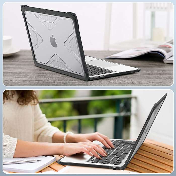 Fintie Case for MacBook Air 13.6 Inch A3449 A3240 A3113 A2681 (2022 2023 2024 2025 2026 Release) - Heavy Duty Rugged Hard Shell Case Cover for MacBook Air 13 Inch M2 M3 M4 M5 Chip, Clear - Image 8
