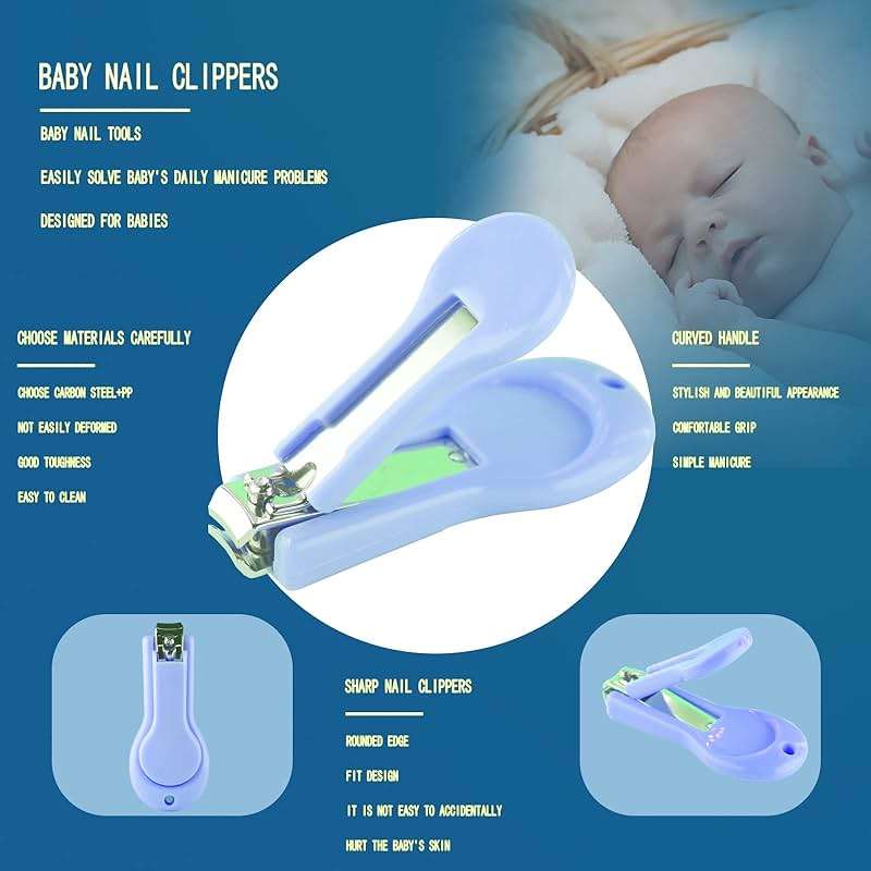 VZAYQUPXY Baby Grooming Kit, Baby Essentials for Newborns, Portable Baby Care Kit, Contains Baby Nail Clippers, Baby Comb, Baby Brush, Baby Ear Wax Removal Tool and More (10 in 1) (Blue) - Image 5